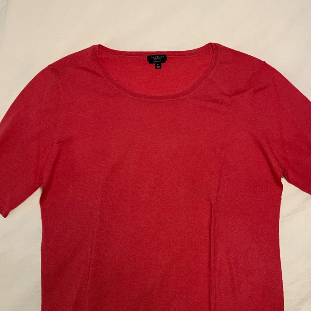 Talbots Vibrant Red Cashmere Sweater